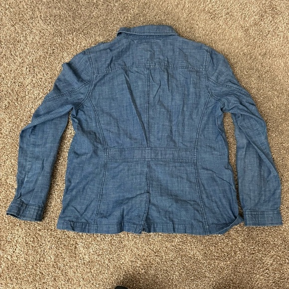 Tommy Hilfiger Women’s Blue Button Up 4 Pocket Utility Shirt Size XL - Picture 2 of 5